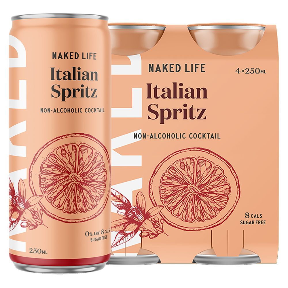 Naked Life Non-Alcoholic Cocktail Italian Spritz - 6 x 4 x 250ml Cans