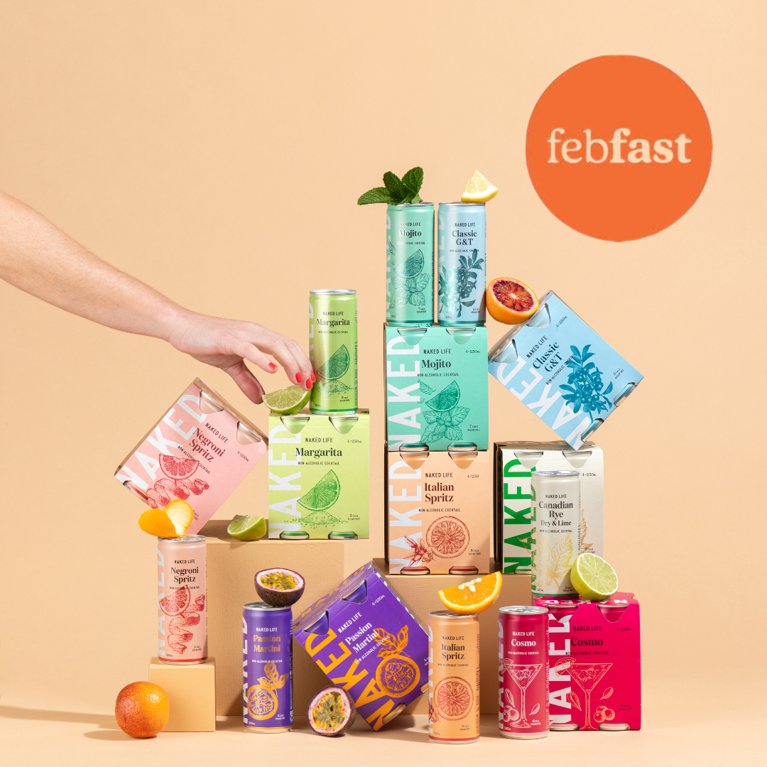 Febfast Cheers to Febfast – Naked Life Non-Alcoholic Spirits