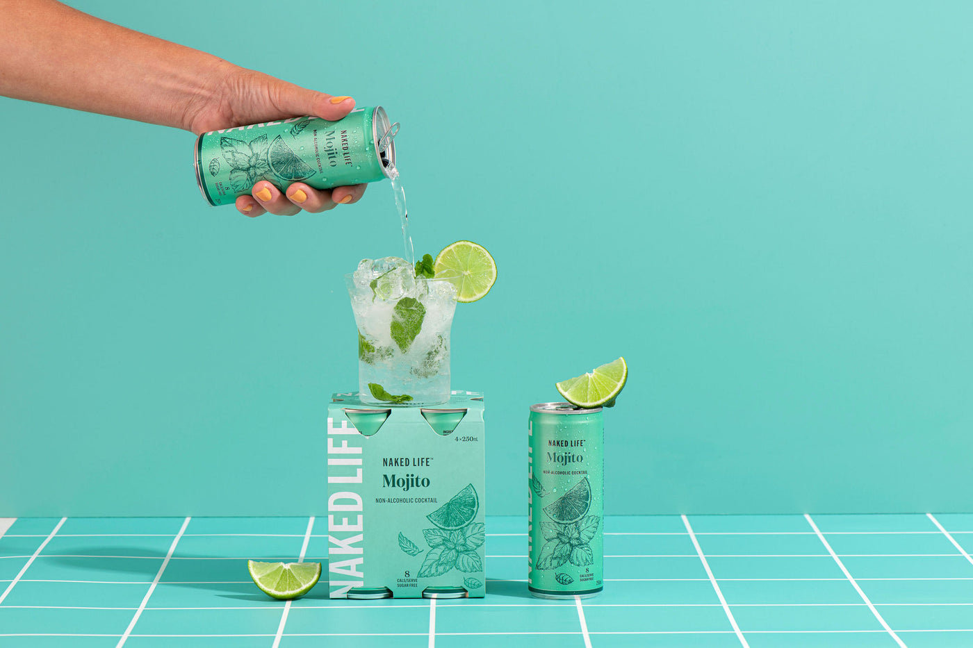 Naked Life Non-Alcoholic Cocktail Mojito - 24 x 250ml Cans