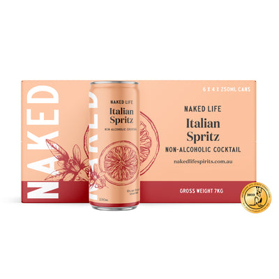 Naked Life Non-Alcoholic Cocktail Italian Spritz - 6 x 4 x 250ml Cans