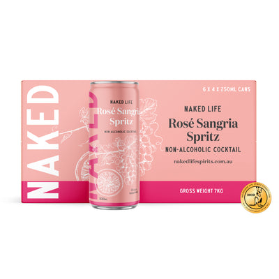 Naked Life Non-Alcoholic Cocktail Rosé Sangria Spritz - 6 x 4 x 250ml Cans