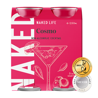 Naked Life Non-Alcoholic Cocktail Cosmo - 4 Pack x 250ml Cans