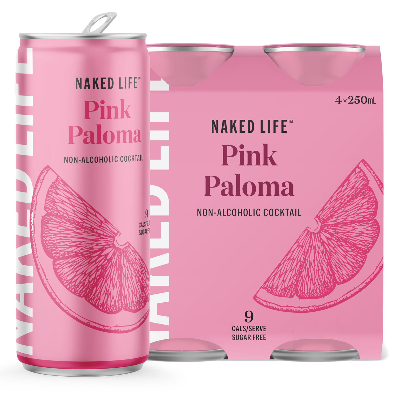 Naked Life Non-Alcoholic Cocktail Pink Paloma - 24 x 250ml Cans