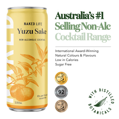 Naked Life Non-Alcoholic Cocktail Yuzu Sake - 4 Pack x 250ml Cans