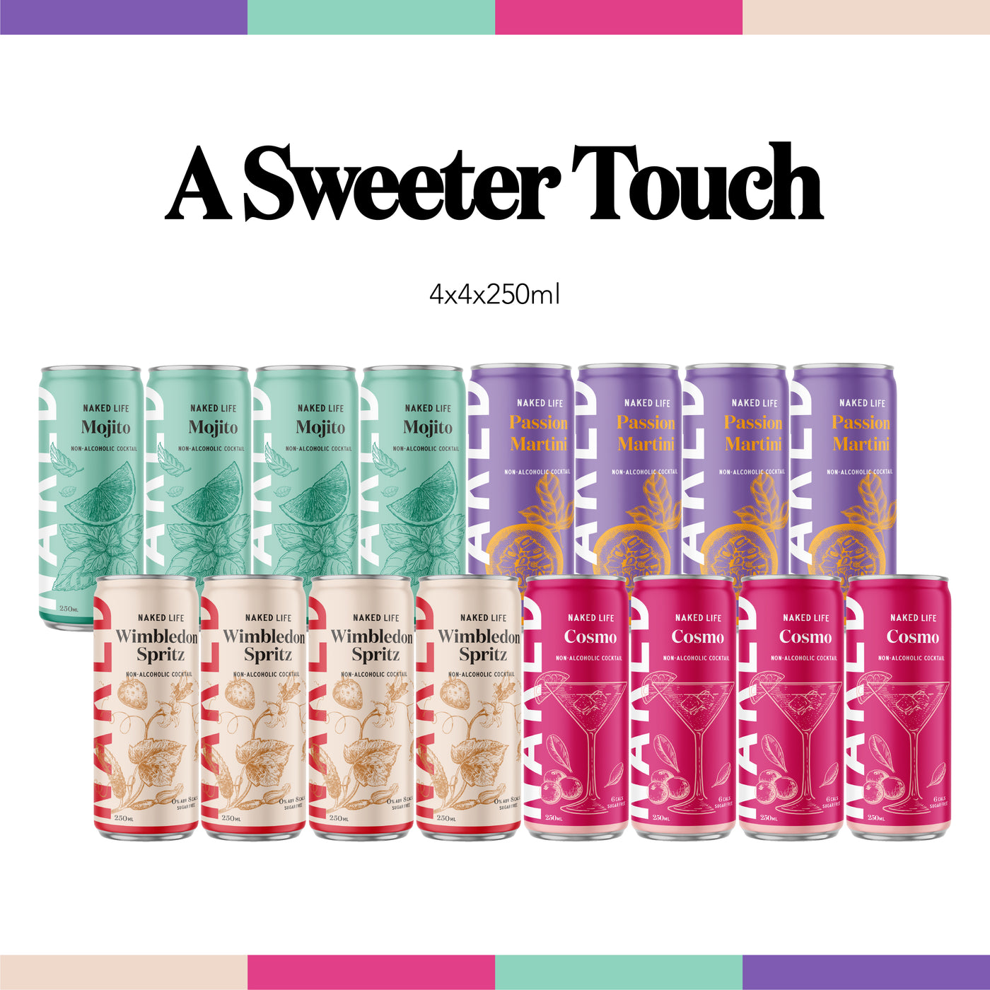 Naked Life Mixed Pack - A Sweeter Touch - 4 x 4 x 250ml Cans