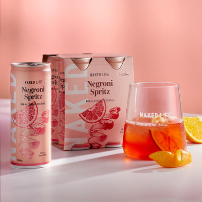 Naked Life Non-Alcoholic Cocktail Negroni Spritz - 4 Pack x 250ml Cans