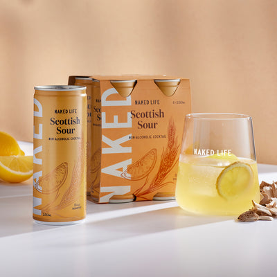 Naked Life Non-Alcoholic Cocktail Scottish Sour - 4 Pack x 250ml Cans