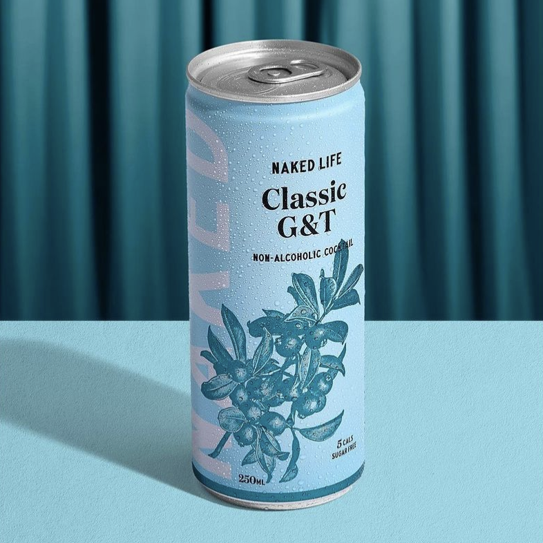 Naked Life Non-Alcoholic Cocktail Classic G&T - 4 Pack x 250ml Cans