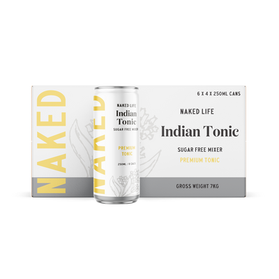 Naked Life Premium Sugar-Free Indian Tonic - 6 x 4 x 250ml Cans