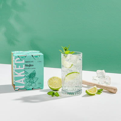 Naked Life Non-Alcoholic Cocktail Mojito - 4 Pack x 250ml Cans