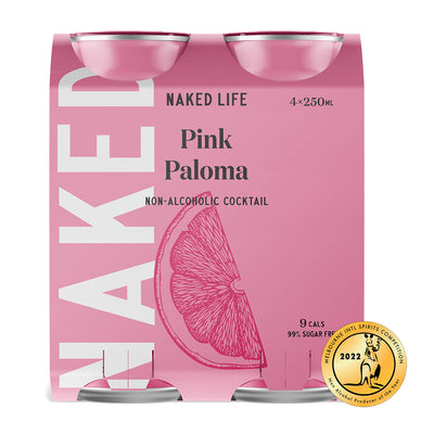 Naked Life Non-Alcoholic Cocktail Pink Paloma - 4 Pack x 250ml Cans