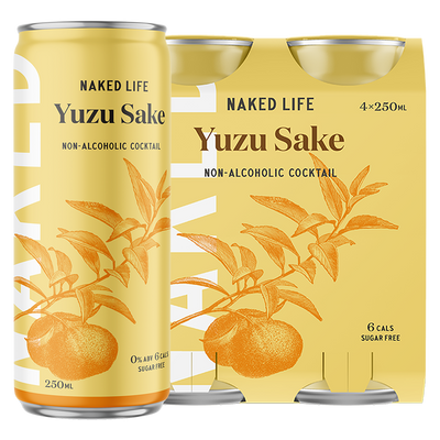 Naked Life Non-Alcoholic Cocktail Yuzu Sake - 4 Pack x 250ml Cans