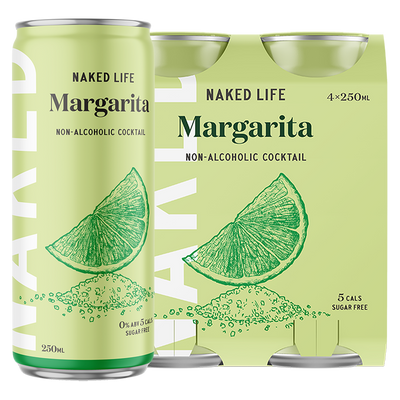 Naked Life Non-Alcoholic Cocktail Margarita - 6 x 4 x 250ml Cans