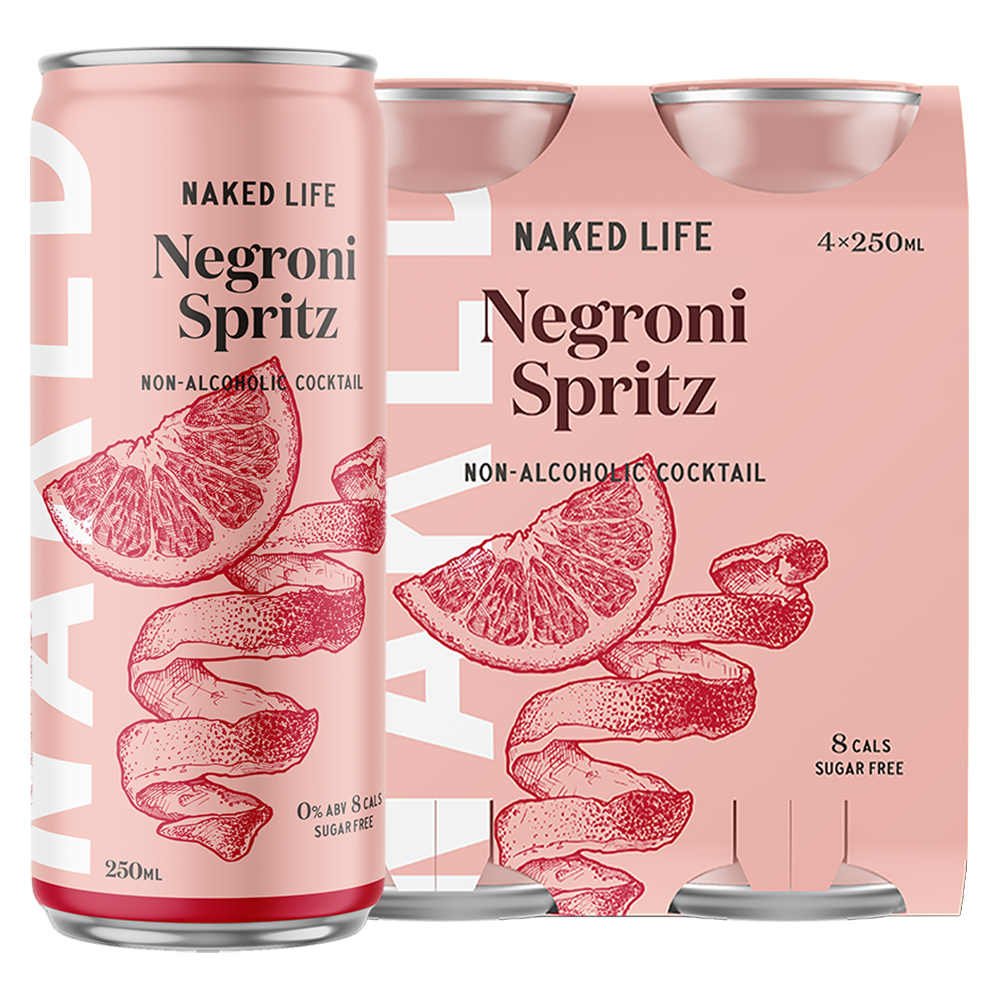 Naked Life Non-Alcoholic Cocktail Negroni Spritz - 6 x 4 x 250ml Cans