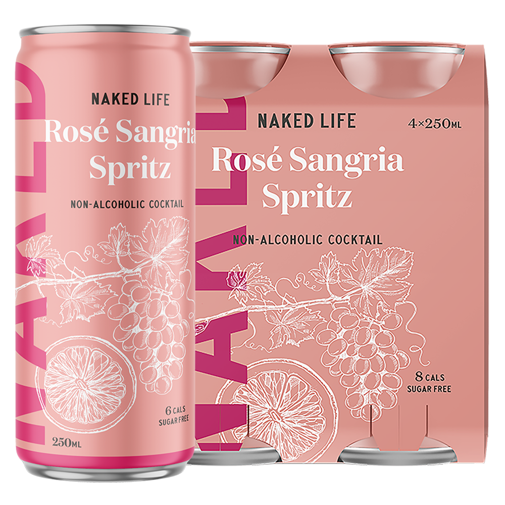 Naked Life Non-Alcoholic Cocktail Rosé Sangria Spritz - 6 x 4 x 250ml Cans