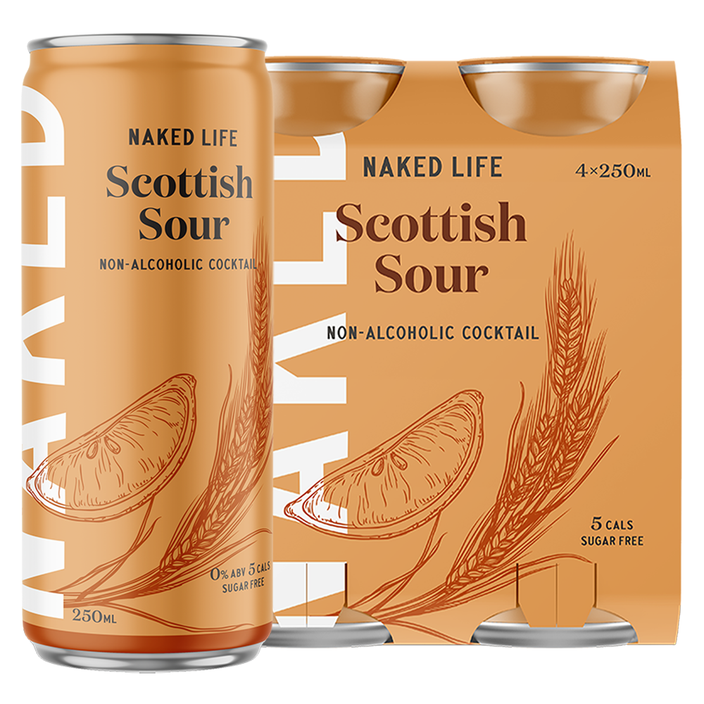 Naked Life Non-Alcoholic Cocktail Scottish Sour - 6 x 4 x 250ml Cans